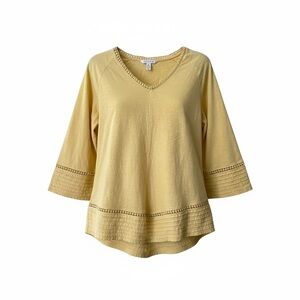 Elegant Yellow V-Neck Tunic for Women